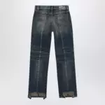 Versace Washed regular-fit cotton jeans in dark blue denim