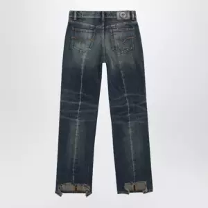 Versace Washed regular-fit cotton jeans in dark blue denim