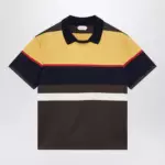 Versace Color-block striped cotton polo T-shirt
