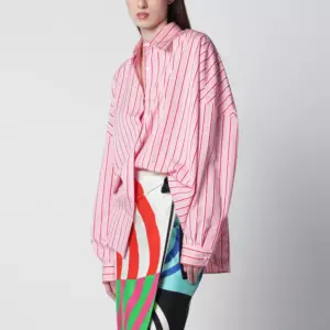 Pink striped oversized shirt by Dries Van Noten