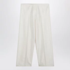 The Row Beta low-rise pajama pants in shantung silk, vanilla