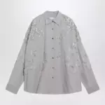 Dries Van Noten Grey shirt with sequin embroidery