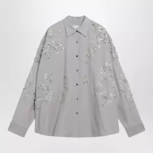 Dries Van Noten Grey shirt with sequin embroidery