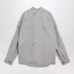 Dries Van Noten Grey shirt with sequin embroidery