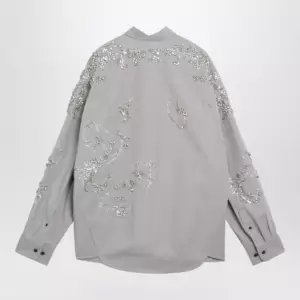 Dries Van Noten Grey shirt with sequin embroidery