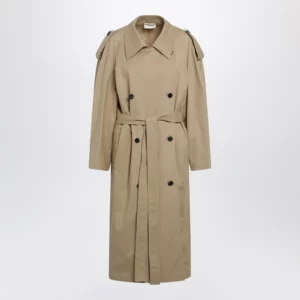 The Row Dester double-breasted cotton-cashmere trench in sand