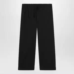 The Row Low-rise relaxed-fit cotton poplin trousers in black