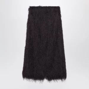 Dries Van Noten Dark purple midi skirt with fringes