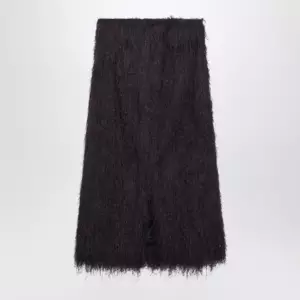 Dries Van Noten Dark purple midi skirt with fringes