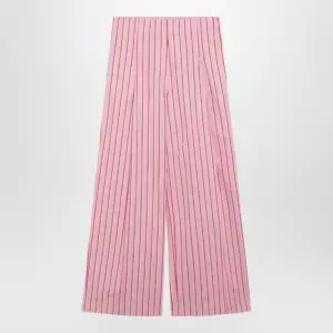 Dries Van Noten Wide pink striped trousers