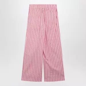 Dries Van Noten Wide pink striped trousers