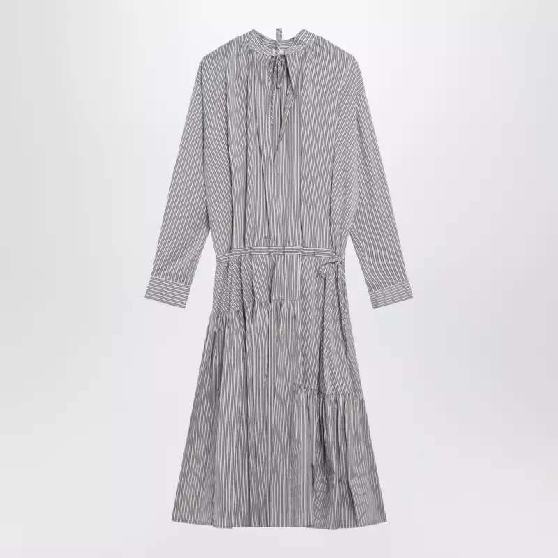 110503132_S_DRVNO-703.x Dries Van Noten Striped shirt dress in cotton and silk