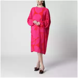 Dries Van Noten Dress with Fuchsia Print in Viscose