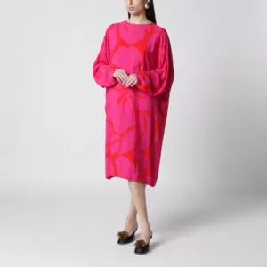 Dries Van Noten Dress with Fuchsia Print in Viscose
