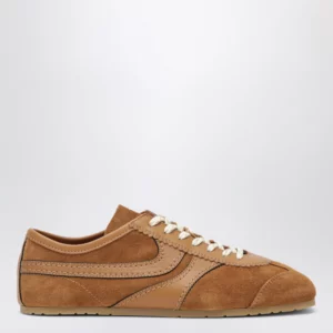 Dries Van Noten Brown leather and suede sneakers
