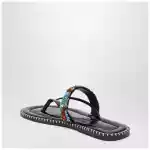 Dries Van Noten Black thong slip-on sandals with sequins