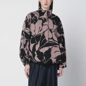 Dries Van Noten Black jacket with floral jacquard texture
