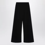 The Row Gala wide-leg crepe trousers in black
