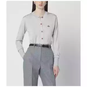 Vivienne Westwood Light grey wool and silk cardigan