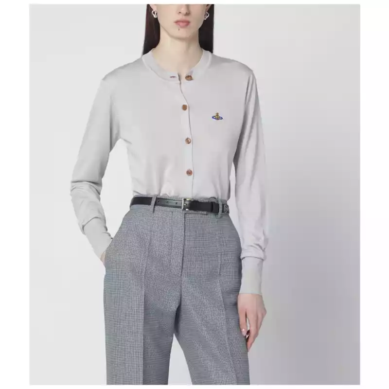 Vivienne Westwood Light grey wool and silk cardigan