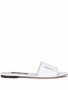 Dolce & Gabbana-DG Millennials logo slides in white calf leather.