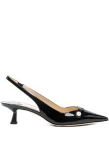 Jimmy Choo Amita 45 patent leather slingback pumps