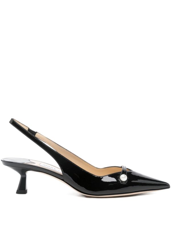 Jimmy Choo Amita 45 patent leather slingback pumps