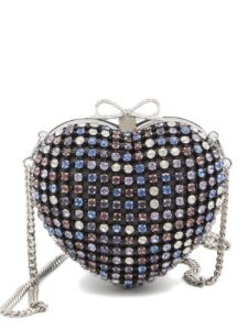 Self-Portrait Multi Crystal Heart Clutch