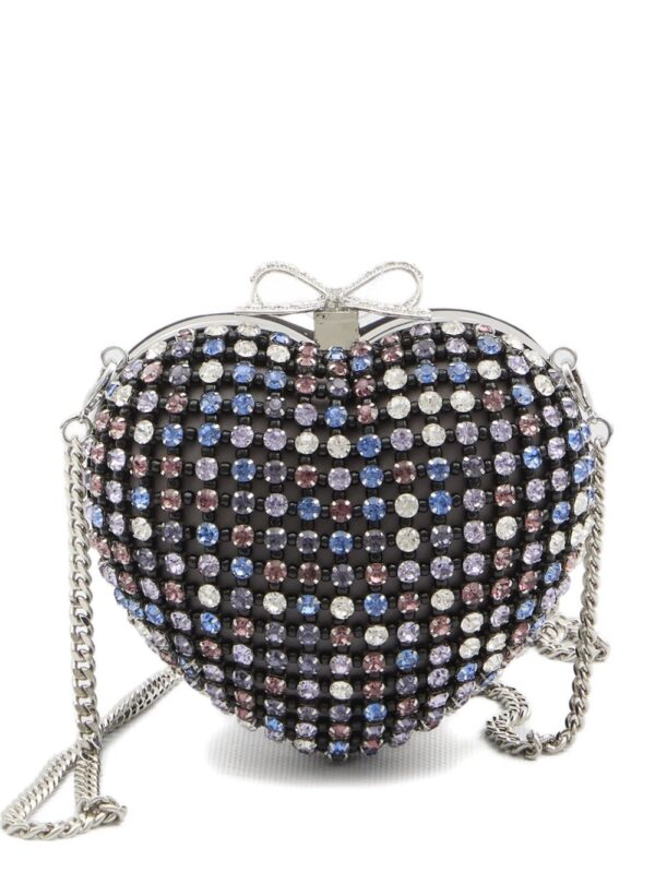 Self-Portrait Multi Crystal Heart Clutch