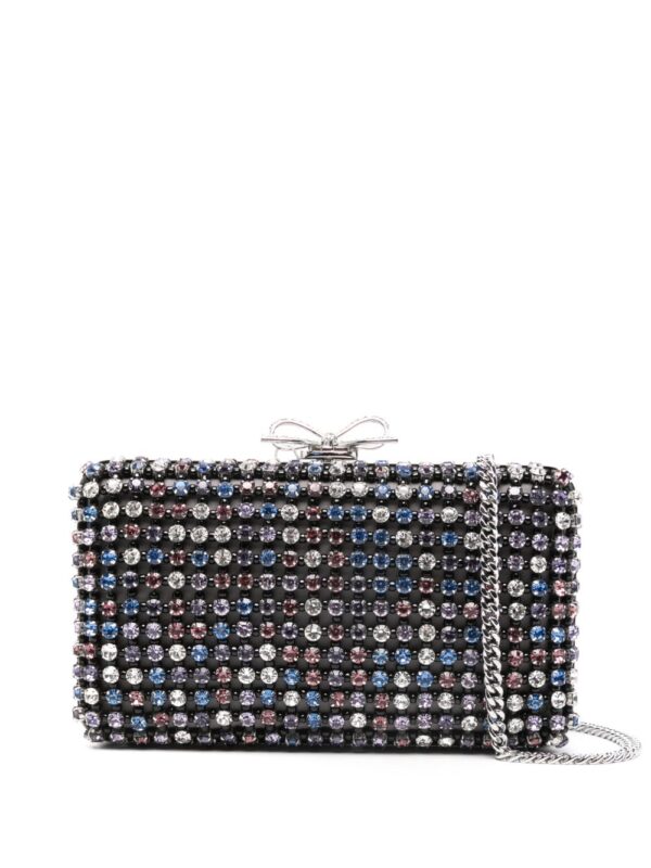 Self-Portrait Multi Crystal Chainmail Clutch