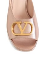 Valentino Garavani VLogo Signature metallic leather mules
