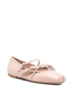 Jimmy Choo Loli Pink Leather Ballerina Flats.