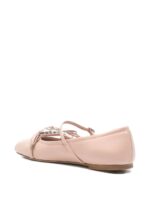 Jimmy Choo Loli Pink Leather Ballerina Flats.