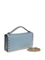 Valentino Garavani Rockstud Wallet With Chain In Grainy Calfskin