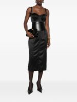Dolce & Gabbana-black satin bustier midi dress