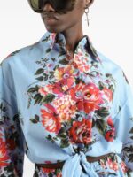Dolce & Gabbana-Floral cropped cotton shirt