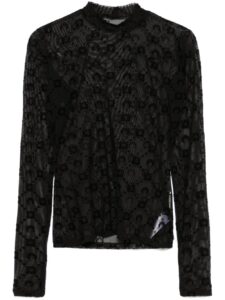 Marine Serre Moonogram mesh flock top