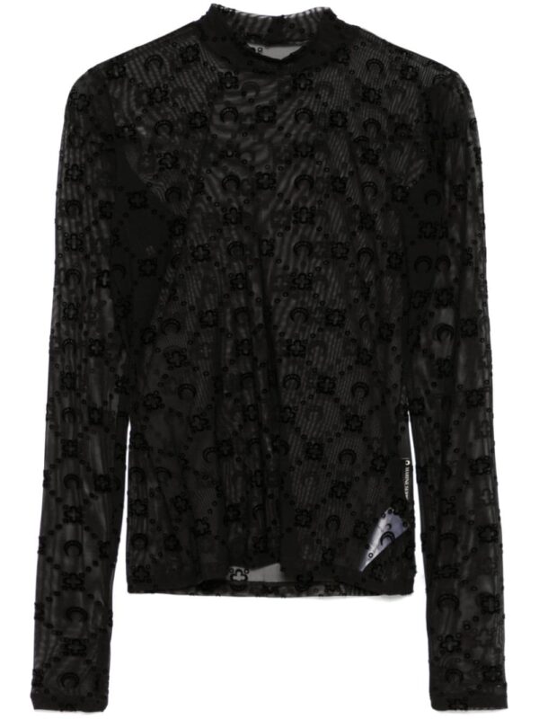 Marine Serre Moonogram mesh flock top