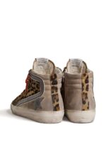 Golden Goose LTD slides in leopard-print pony skin leather star