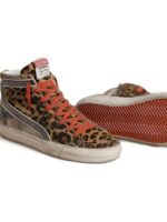 Golden Goose LTD slides in leopard-print pony skin leather star