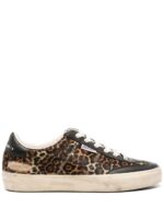 Golden Goose Soul Star Leopard-Print Pony Skin sneakers.