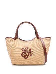 Emporio Armani Woven Straw Medium Shopper Bag