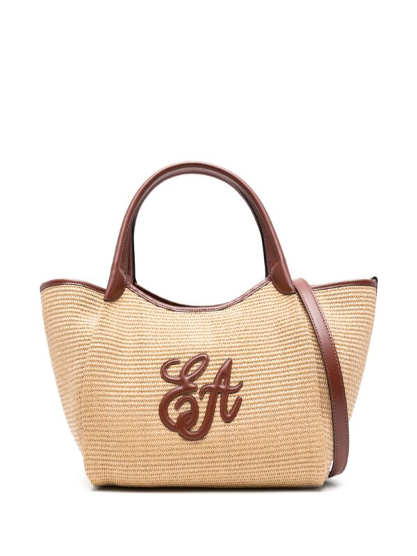 Emporio Armani Woven Straw Medium Shopper Bag