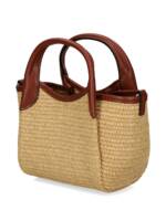Emporio Armani Woven Straw Small Shopper Bag