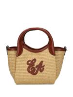 Emporio Armani Woven Straw Small Shopper Bag