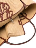 Emporio Armani Large Woven Straw Shopper With Ea Logo