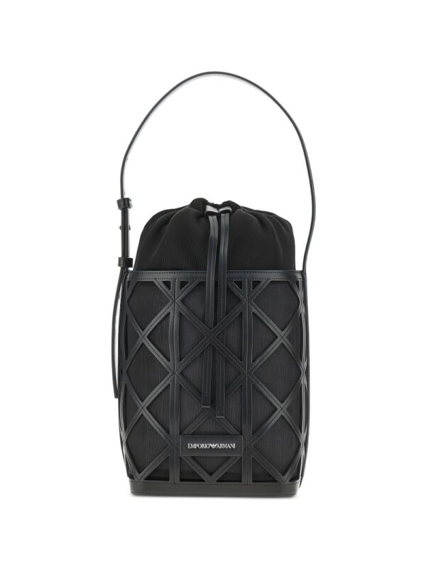 Emporio Armani Exclusive Leather And Mesh Bucket Bag