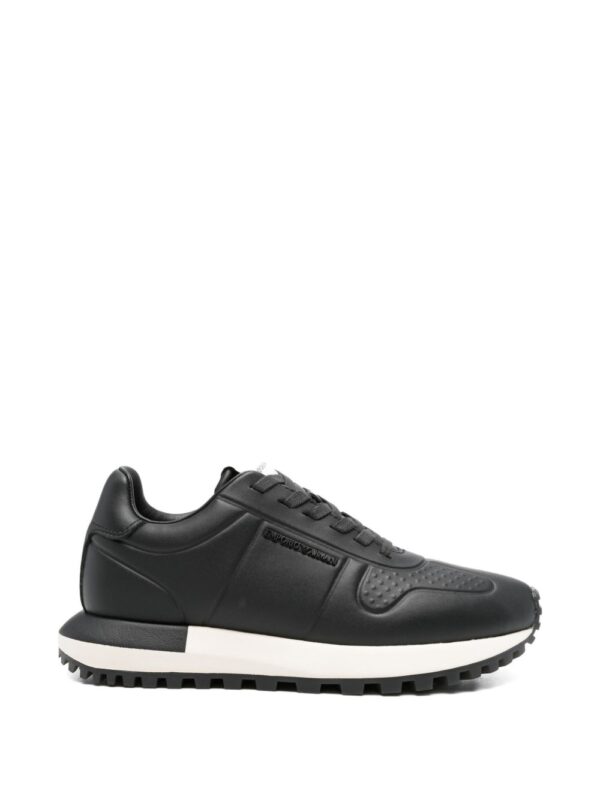 Emporio Armani Leather sneakers with thermoformed details