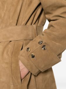 Golden Goose Suede leather trench coat