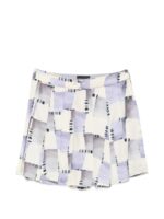 Emporio Armani Abstract Print Pleated Shorts